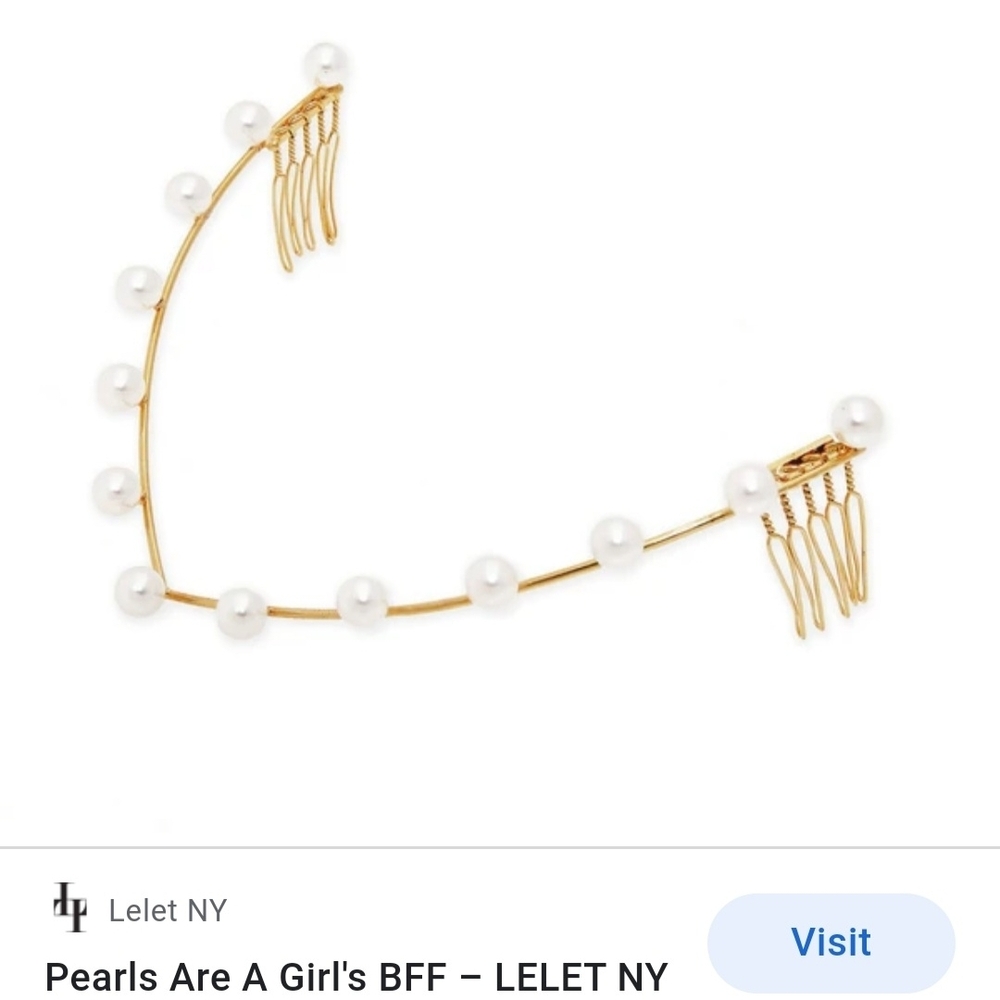 Lelet NY Gold and Pearl Hair Comb